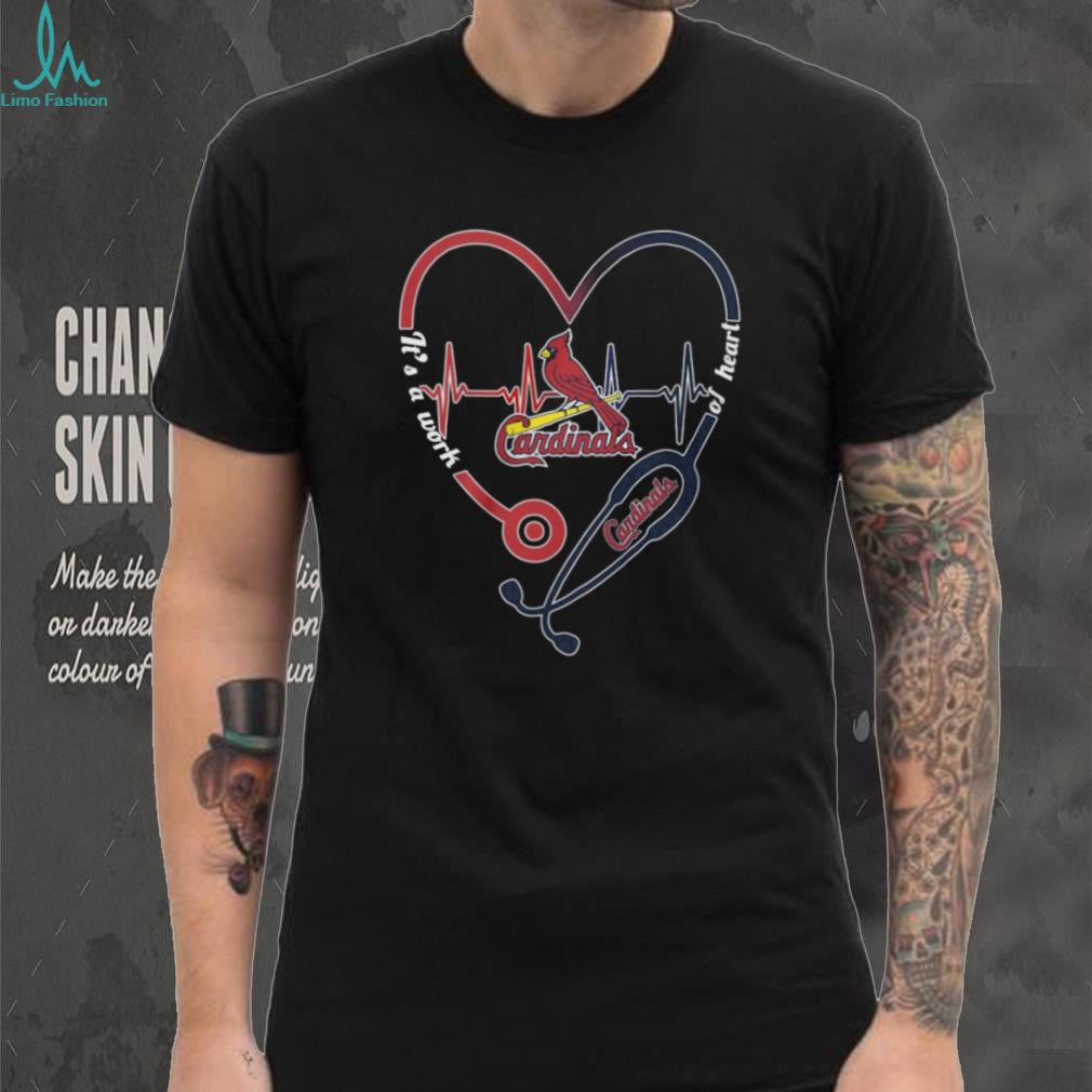 St. Louis Cardinals Baseball Heartbeat Stethoscope Medical Team Fan T Shirt