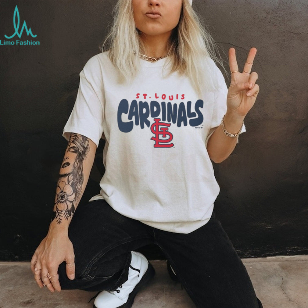 St. Louis Cardinals Oatmeal Heather Retro Script Crewneck T shirt