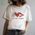 St. Louis Cardinals Peace Love Cardinals Baseball Fan T Shirt