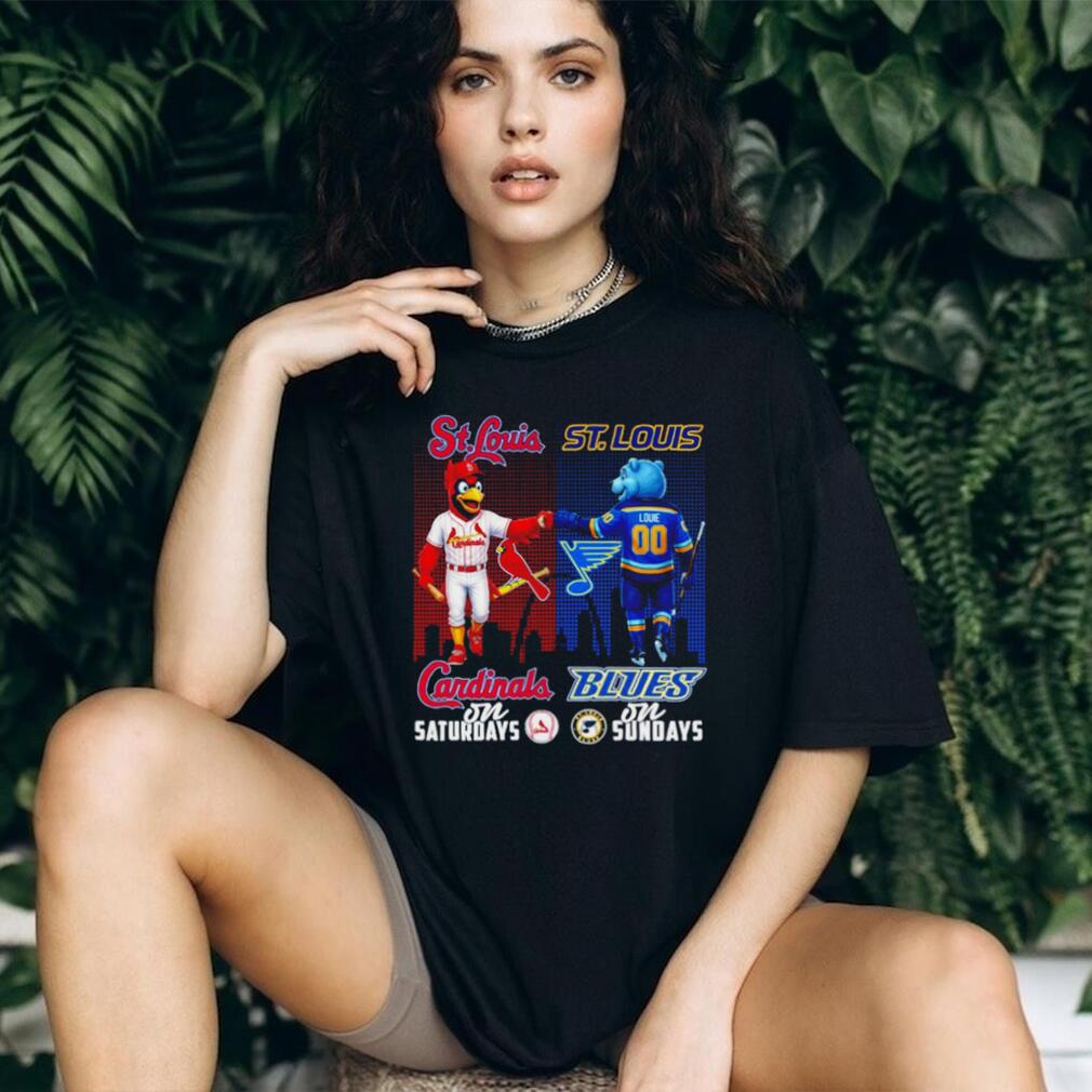 St. Louis Cardinals and Blues Sports Fan T Shirt Saturday Baseball Sunday Hockey T shirt