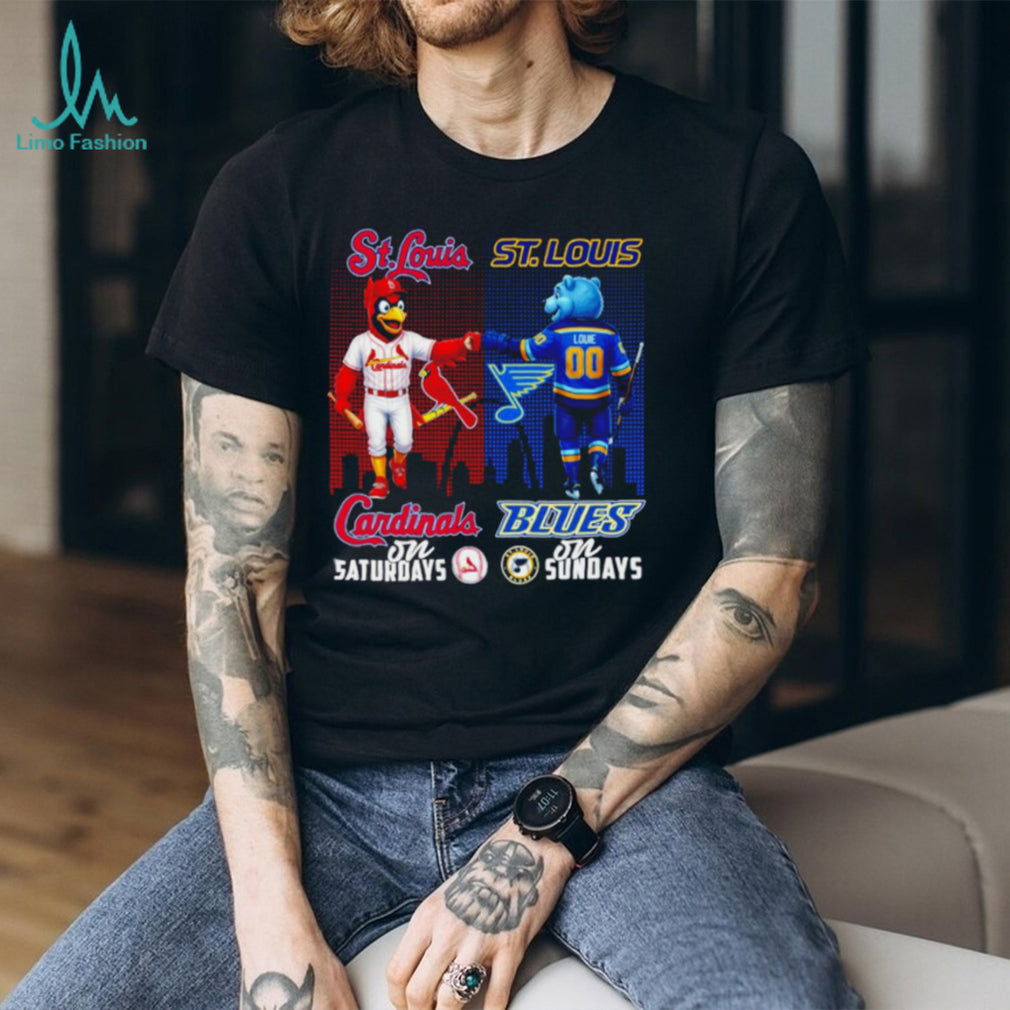 St. Louis Cardinals and Blues Sports Fan T Shirt Saturday Baseball Sunday Hockey T shirt