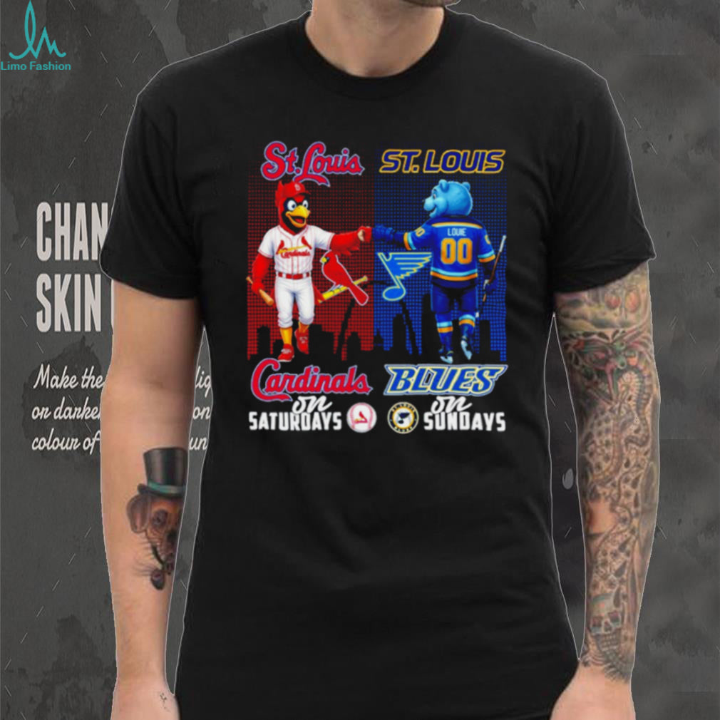 St. Louis Cardinals and Blues Sports Fan T Shirt Saturday Baseball Sunday Hockey T shirt
