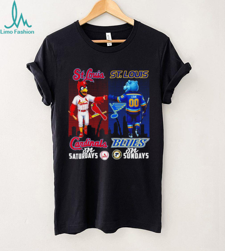 St. Louis Cardinals and Blues Sports Fan T Shirt Saturday Baseball Sunday Hockey T shirt