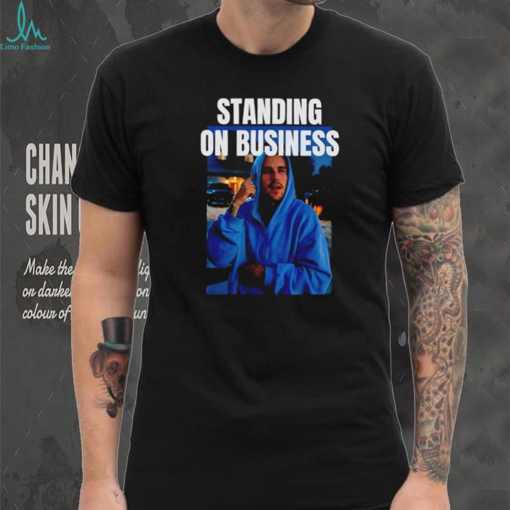 Standing On Business Blue Hoodie Portrait Graphic T Shirt