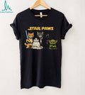 Star Paws Funny Cat Characters Parody Black T Shirt