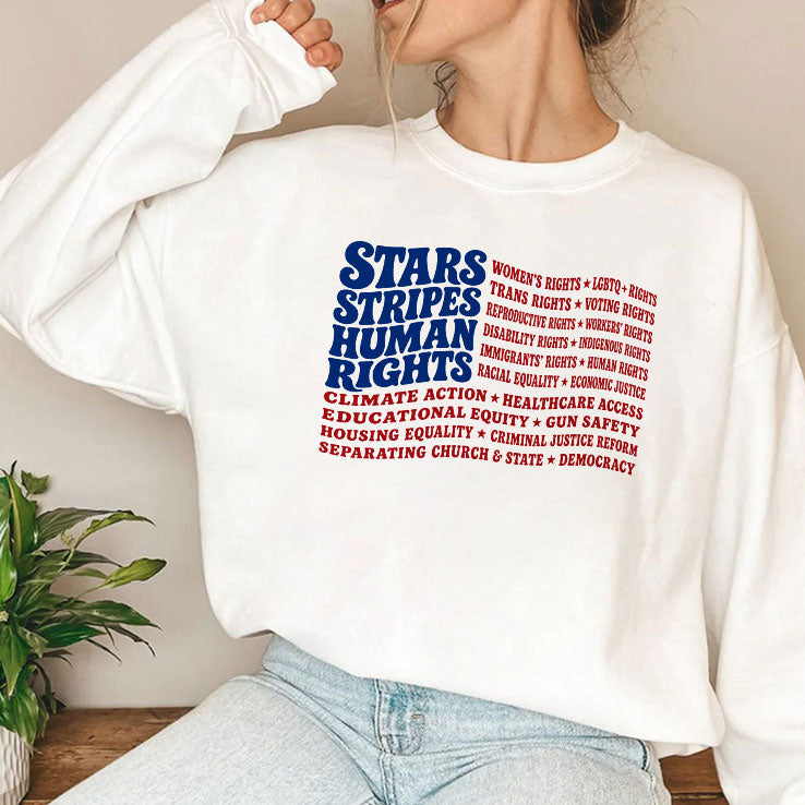 Stars And Stripes And Human Rights USA Flag Liberal Patriotic Equal Rights Shirt