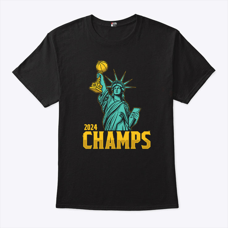 Statue Of Liberty New York Liberty 2024 WNBA Champs T Shirt