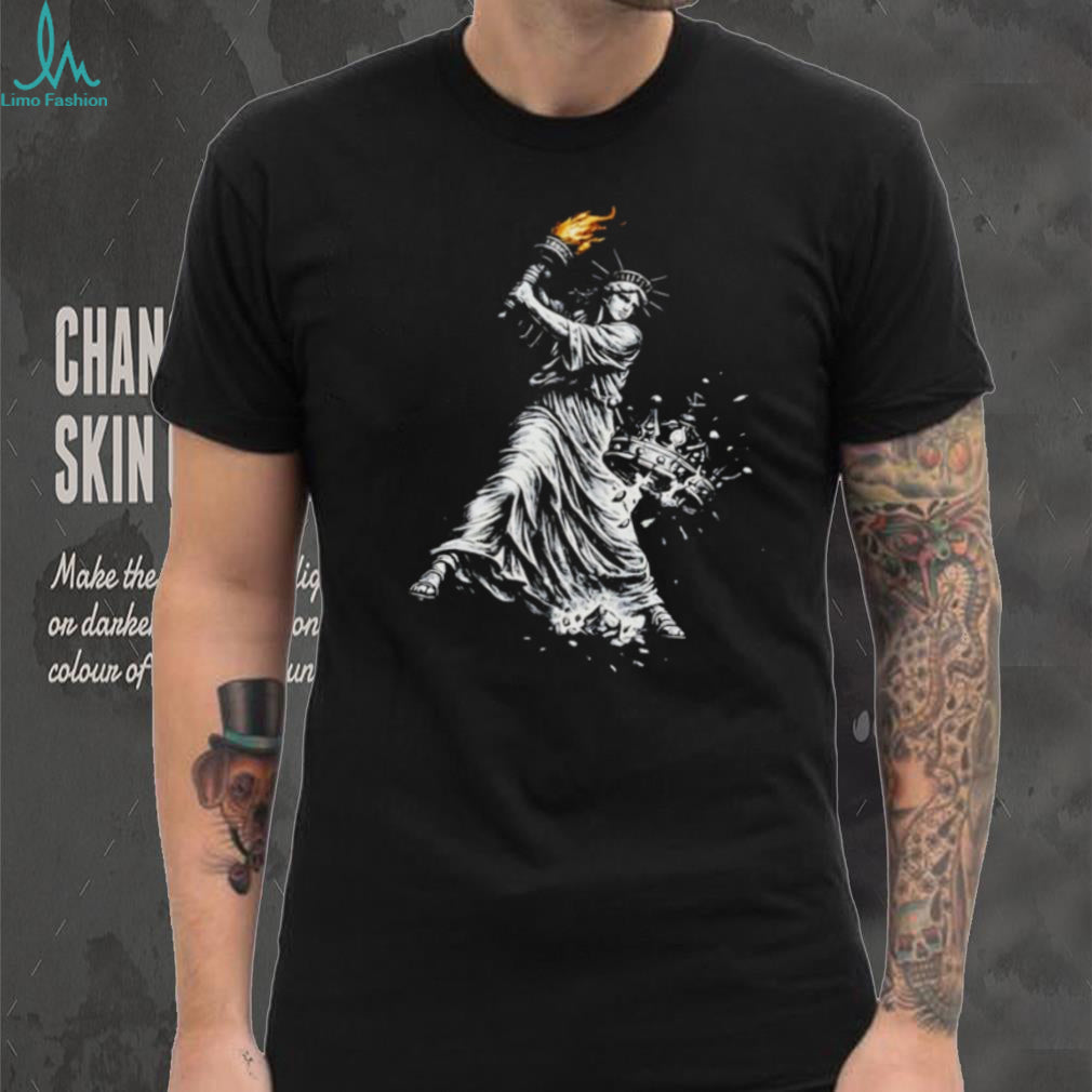 Statue of Liberty Hitting a Home Run Baseball Graphic T Shirt