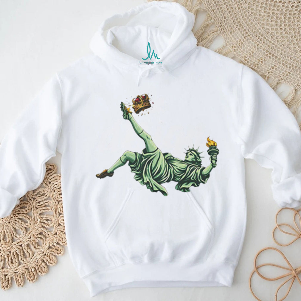 Statue of Liberty Soccer Bicycle Kick Crown Graphic T Shirt