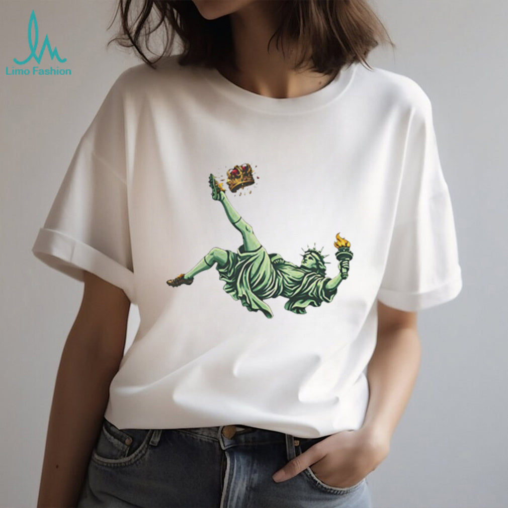 Statue of Liberty Soccer Bicycle Kick Crown Graphic T Shirt
