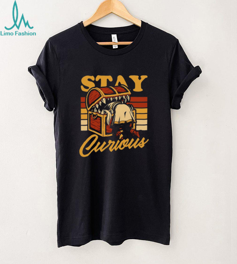 Stay Curious Mimic Treasure Chest DnD Fantasy Graphic T Shirt