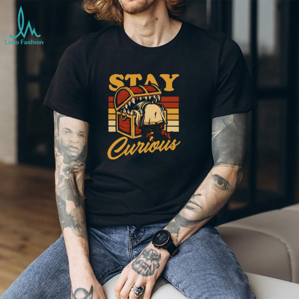 Stay Curious Mimic Treasure Chest DnD Fantasy Graphic T Shirt