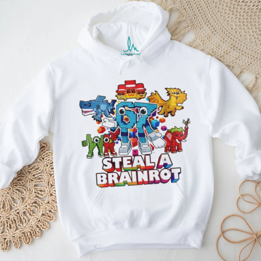 Steal A Brainrot Funny Colorful Robot and Animals Meme T Shirt