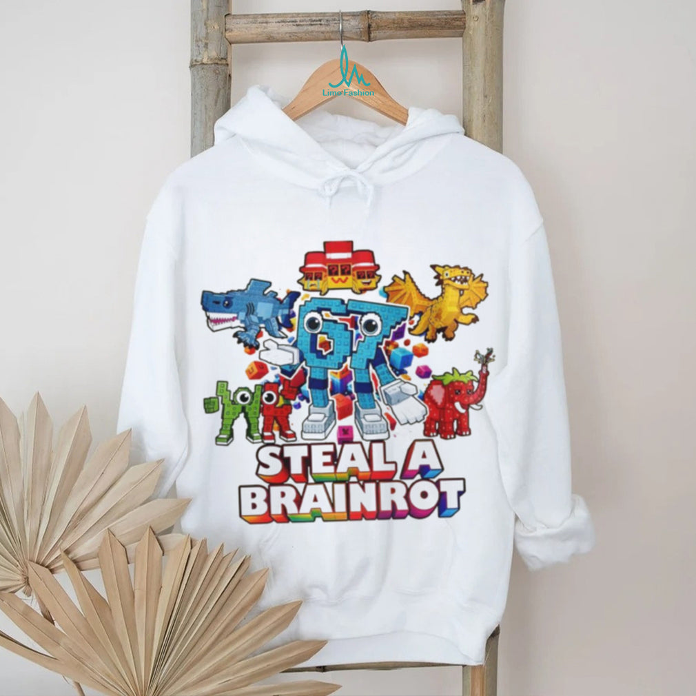 Steal A Brainrot Funny Colorful Robot and Animals Meme T Shirt