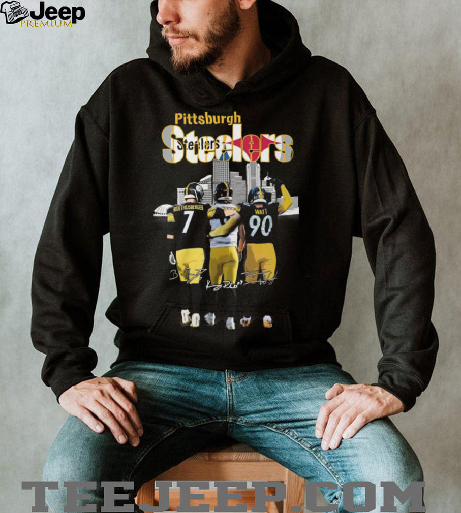 Steelers Roethlisberger Pickett Watt Skyline Signatures T Shirt