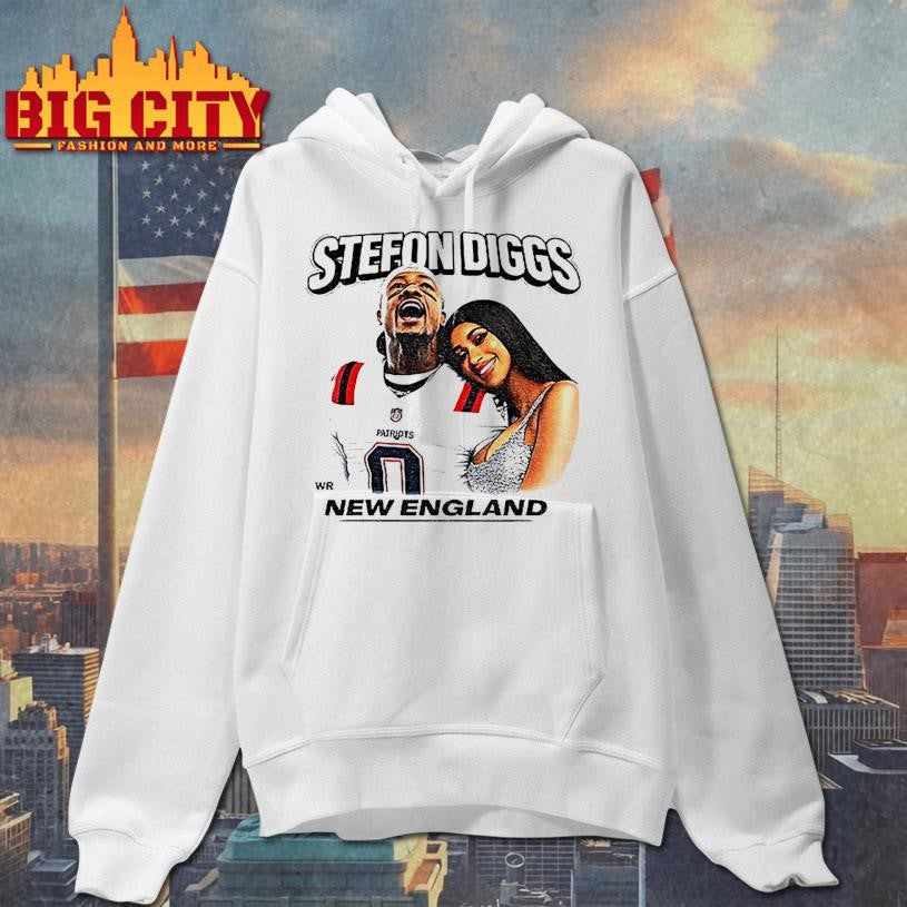 Stefon Diggs Cardi B New England Football Player Portrait Shirt