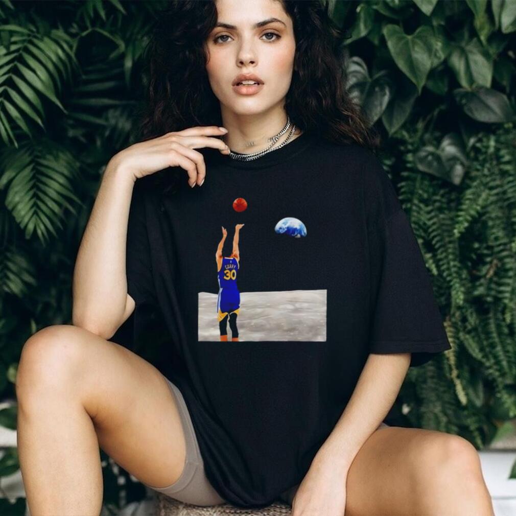 Stephen Curry 30 Moon Shot Space Dunk Earth View Basketball Graphic T Shirt