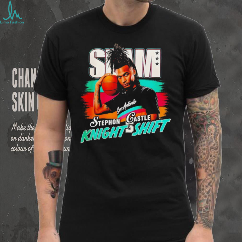 Stephon Castle San Antonio “Knight Shift” Retro SLAM Magazine Style Basketball T Shirt