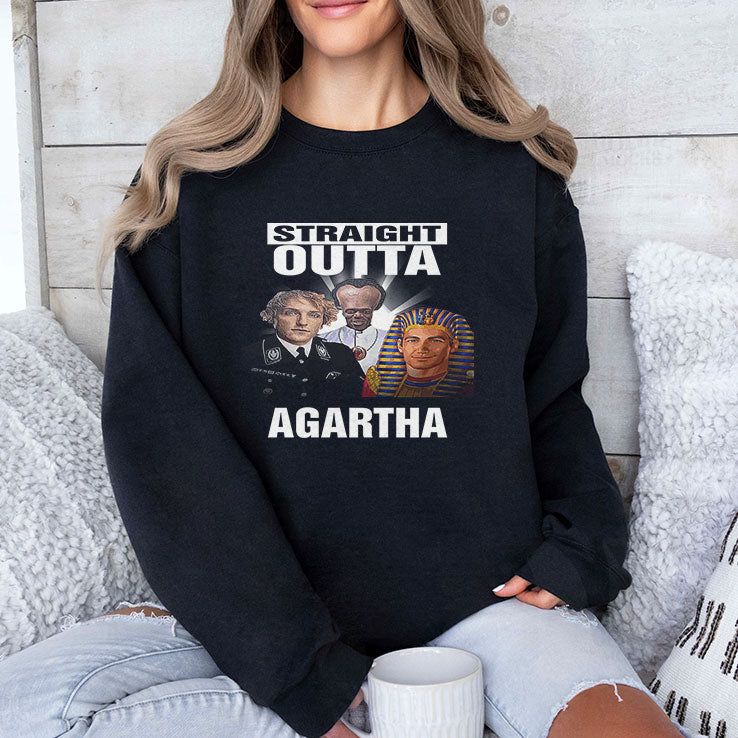Straight Outta Agartha History Conspiracy Ancient Civilization Parody T Shirt