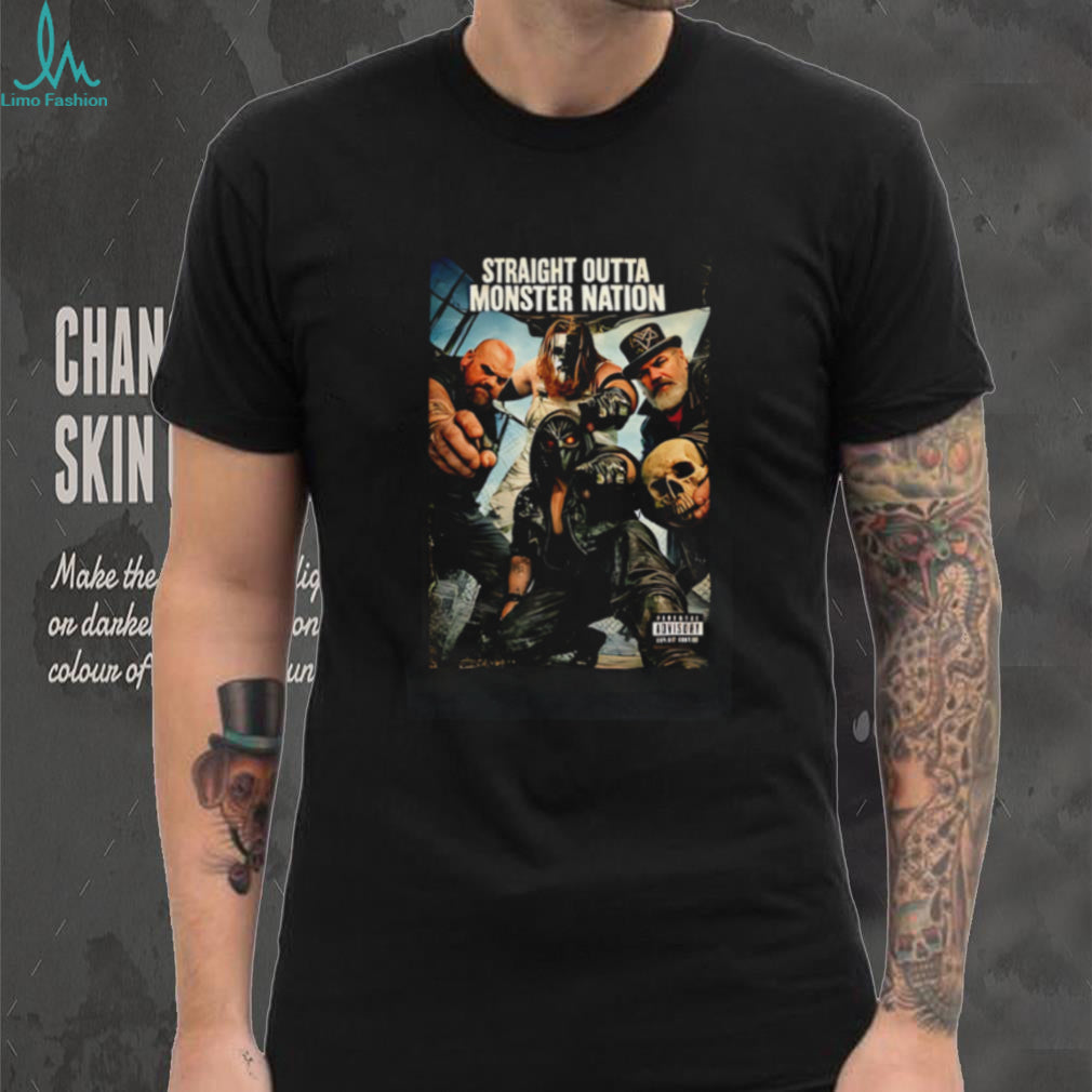 Straight outta Monster Nation group of wrestlers illustration shirt