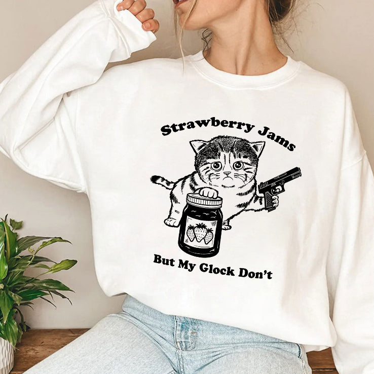 Strawberry Jams But My Glock Don’t Cat T Shirt