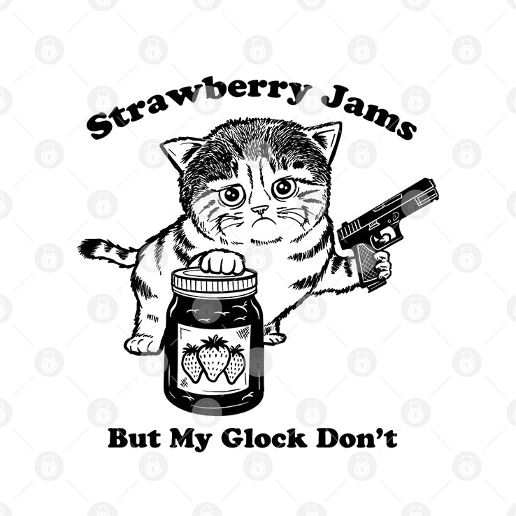 Strawberry Jams But My Glock Don’t Cat T Shirt