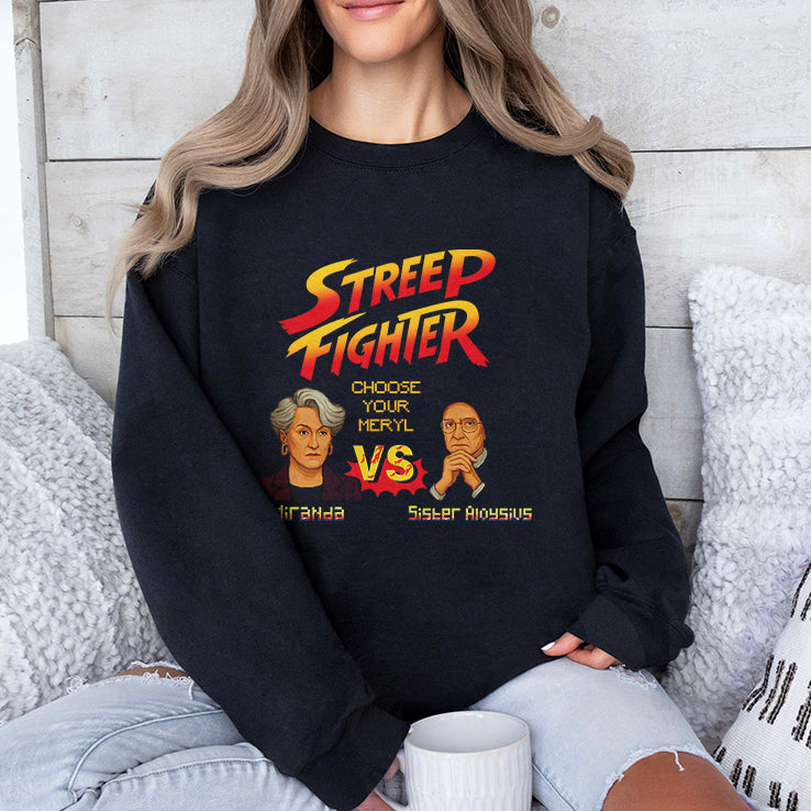 Streep Fighter Choose Your Meryl Miranda Vs Sister Aloysius T Shirt