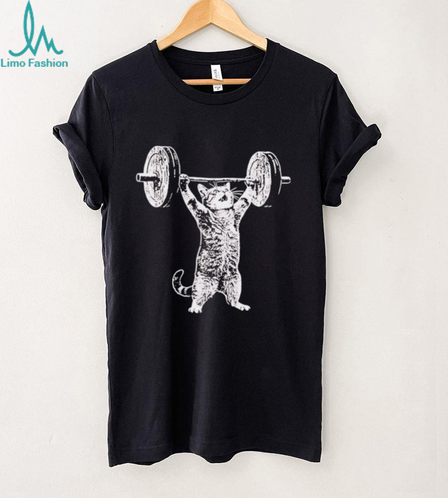 Strong Cat Weightlifting Funny Gym Workout Kitty Vintage Fitness Lover Unisex Men T Shirt