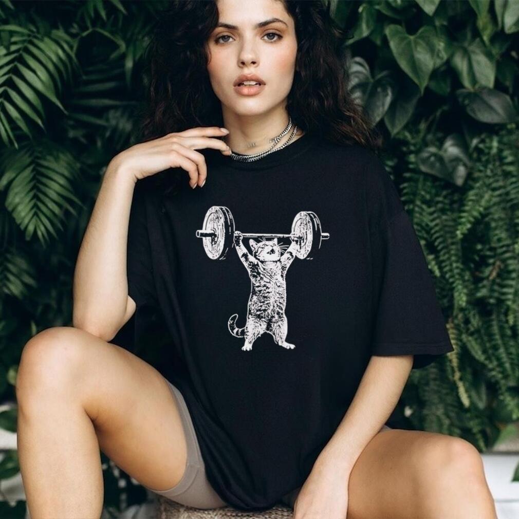 Strong Cat Weightlifting Funny Gym Workout Kitty Vintage Fitness Lover Unisex Men T Shirt