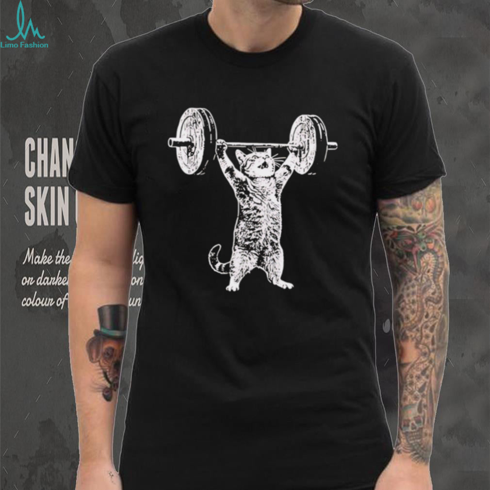 Strong Cat Weightlifting Funny Gym Workout Kitty Vintage Fitness Lover Unisex Men T Shirt