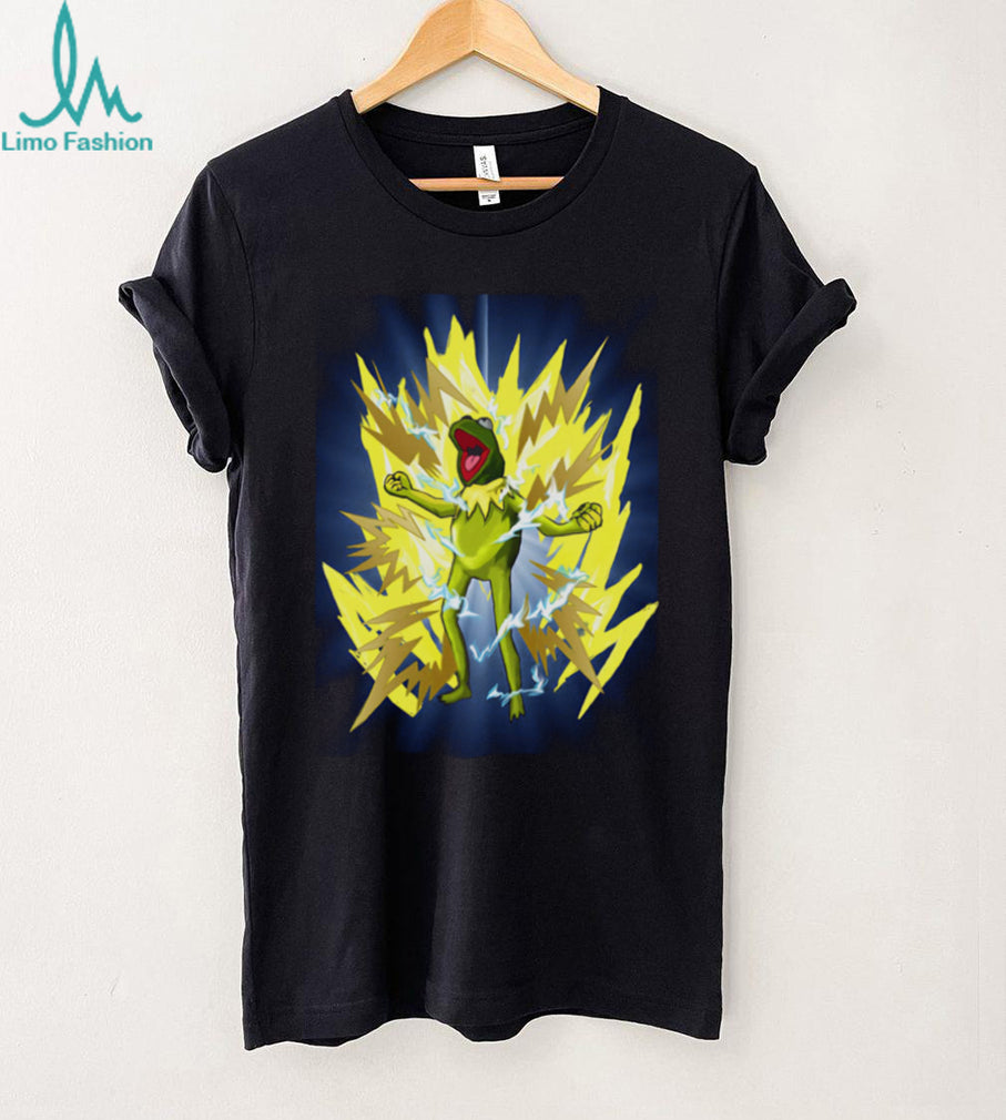 Super Saiyan Kermit the Frog Power Up Anime Style Graphic T Shirt