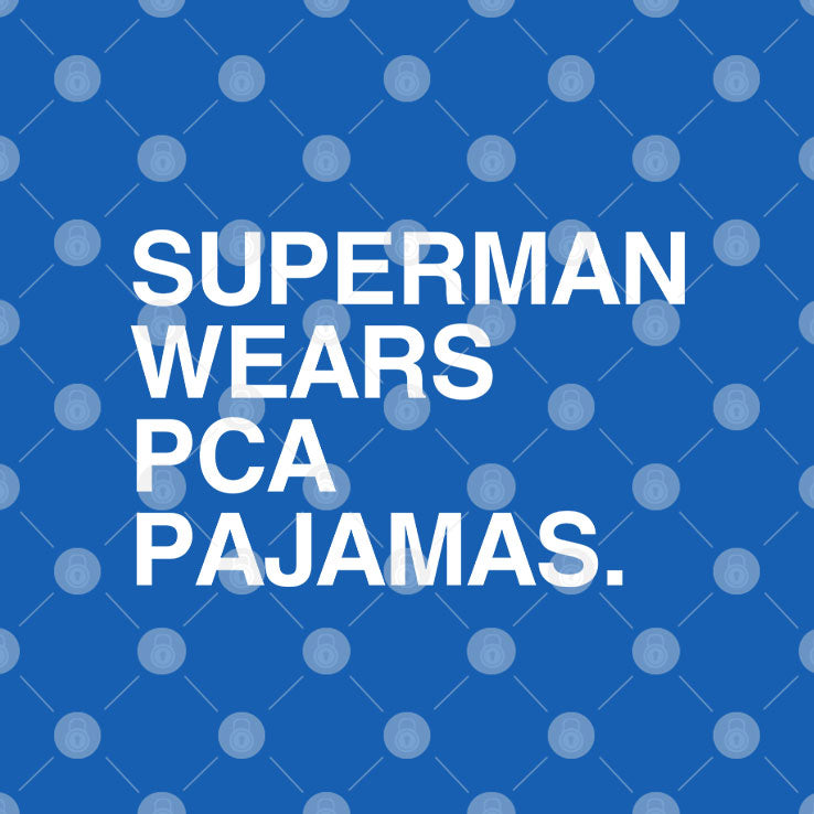 Superman Wears PCA Pajamas Chicago Cubs Baseball T Shirt
