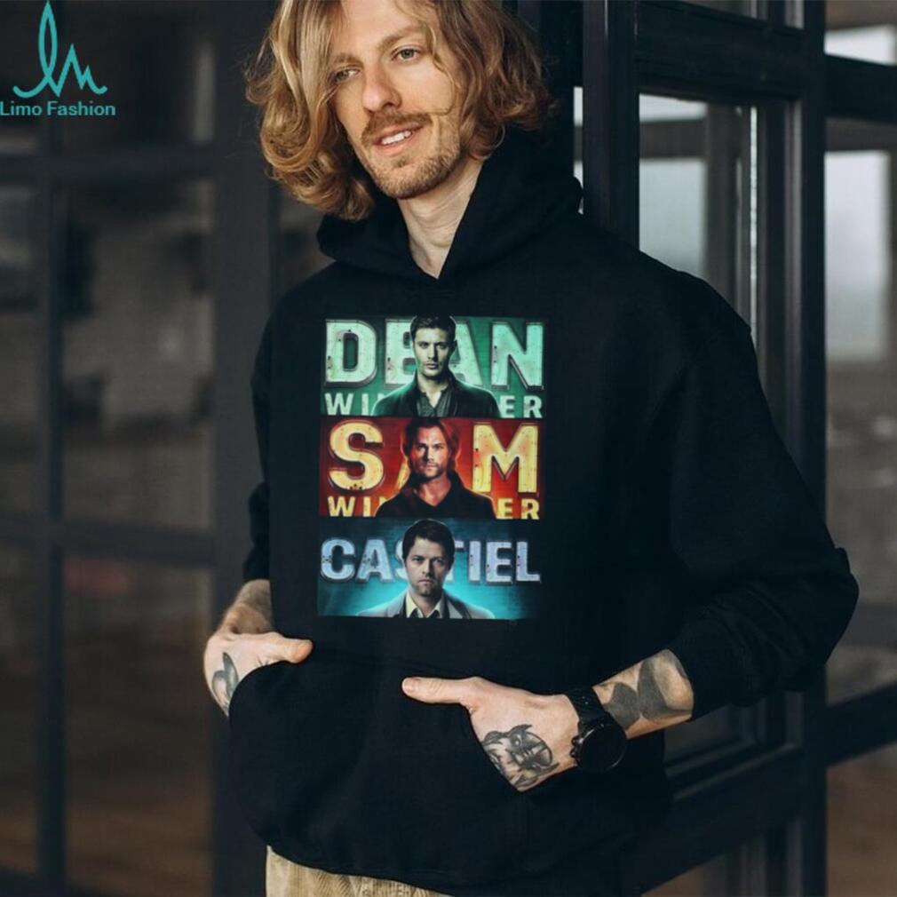 Supernatural Team Free Will Neon Sign Dean Sam Castiel Character T Shirt