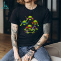 T shirtnage Mutant Ninja Turtles TMNT Retro Group Action Pose Black T Shirt