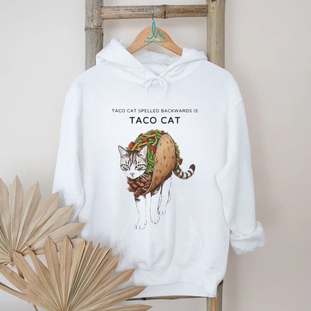 Taco Cat Spelled Backwards is Taco Cat Funny Palindrome Kitty Lover T Shirt