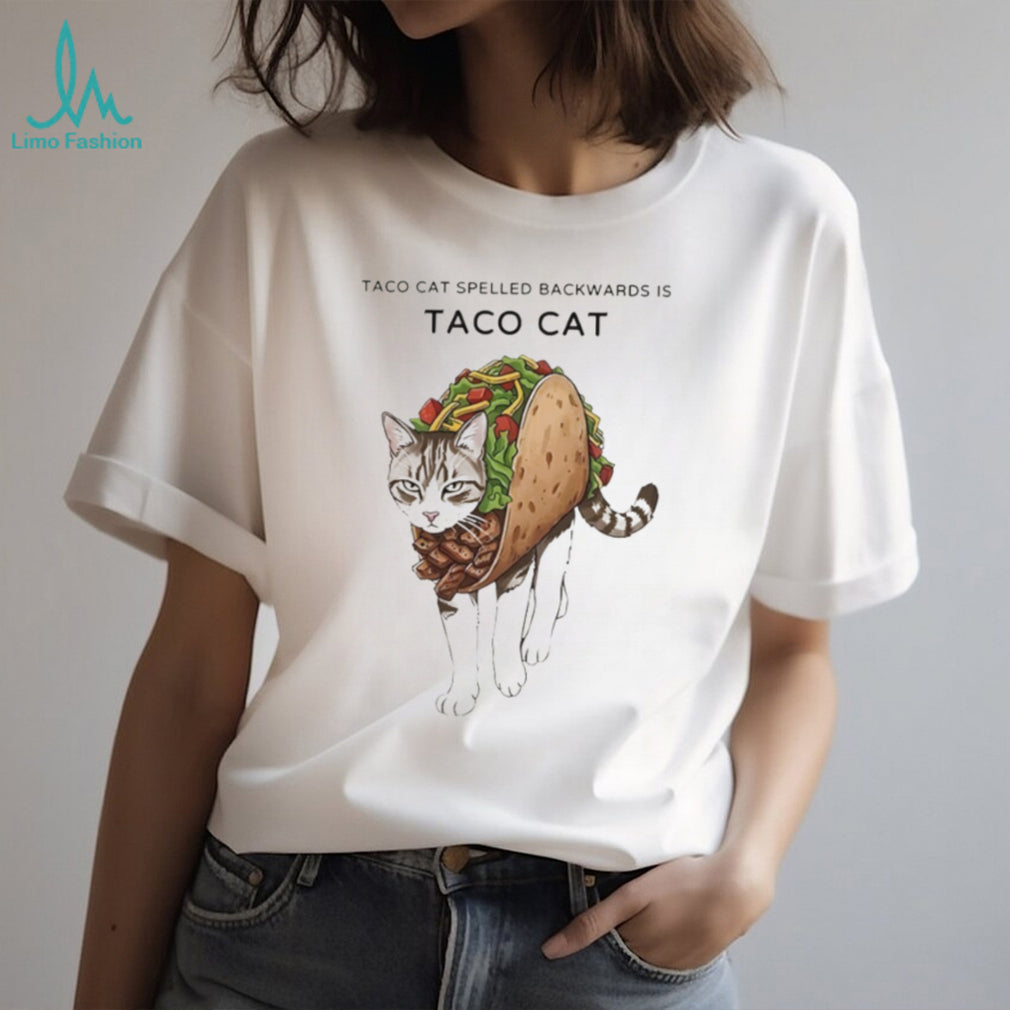 Taco Cat Spelled Backwards is Taco Cat Funny Palindrome Kitty Lover T Shirt