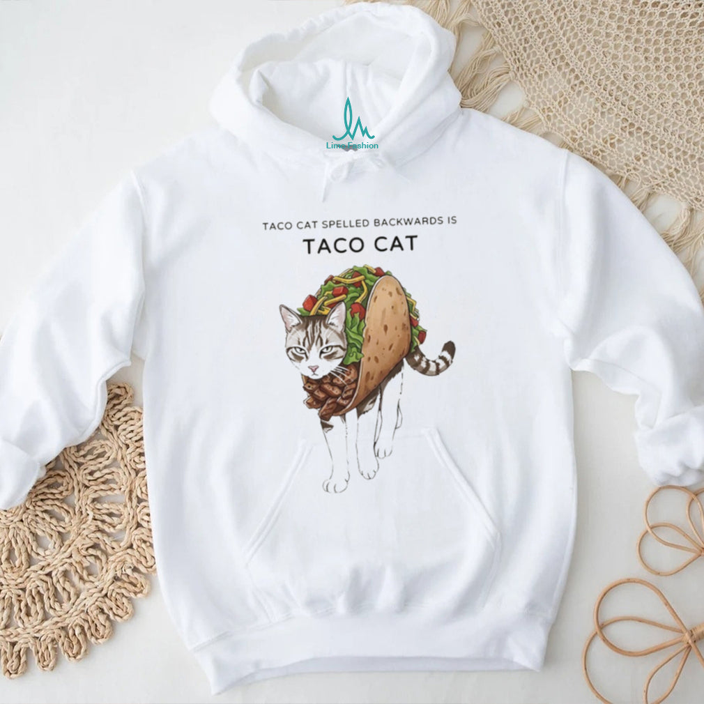 Taco Cat Spelled Backwards is Taco Cat Funny Palindrome Kitty Lover T Shirt