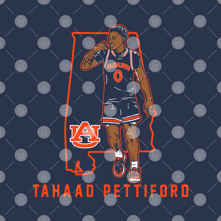 Tahaad Pettiford Auburn Tigers Basketball State Star T Shirt