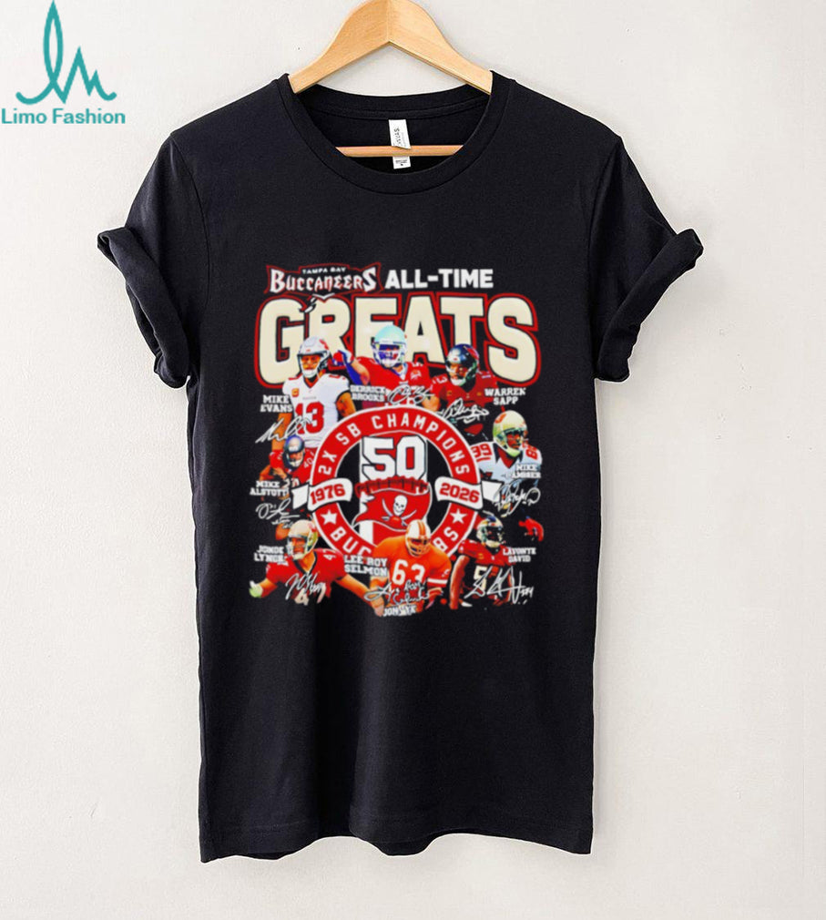 Tampa Bay Buccaneers All Time Greats Signature History T shirt