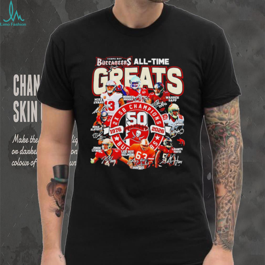 Tampa Bay Buccaneers All Time Greats Signature History T shirt