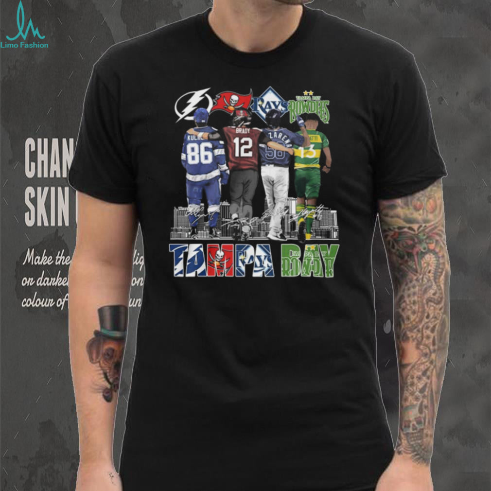 Tampa Bay Four Teams One City Champions T Shirt Rowdies Rays Bucs Lightning Signature T Shirt