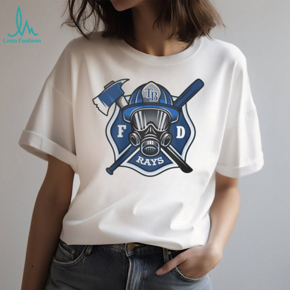 Tampa Bay Rays Firefighter FD First Responder Baseball Fans Vintage Men Women White T Shirt