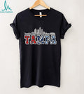 Tampa Bay Skyline Sports Logo Mashup T Shirt Red Blue Light Blue Team Pride