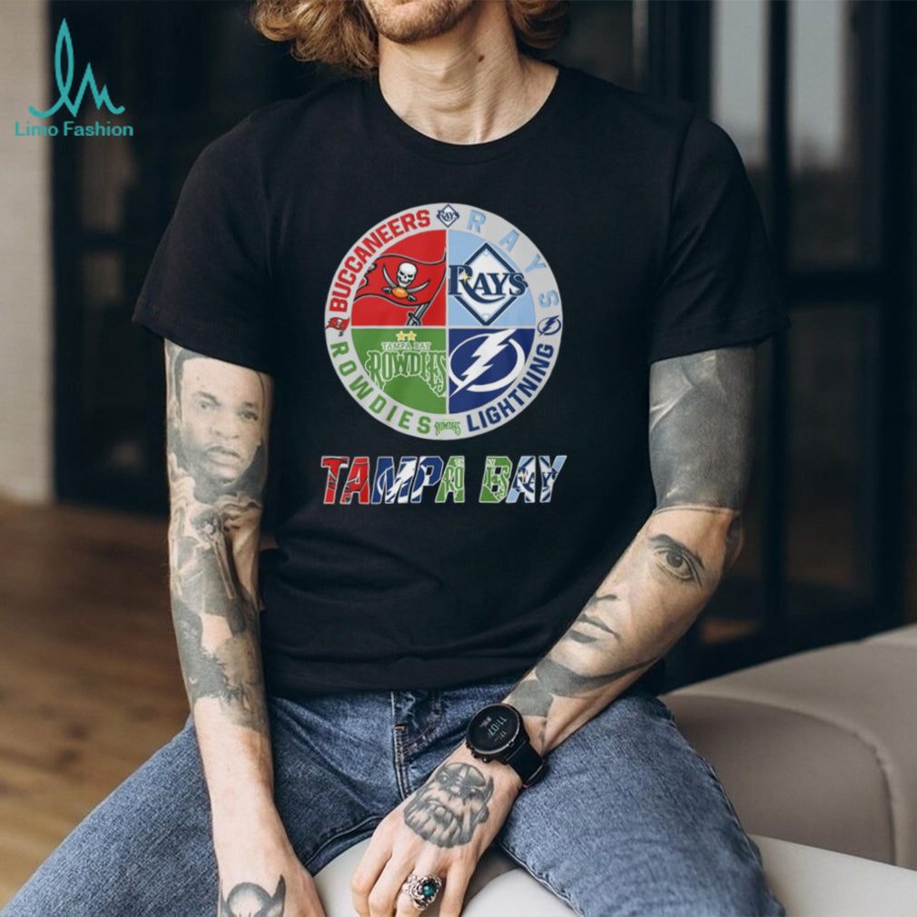 Tampa Bay Sports Fan Logo Circle Buccaneers Rays Rowdies Lightning T Shirt