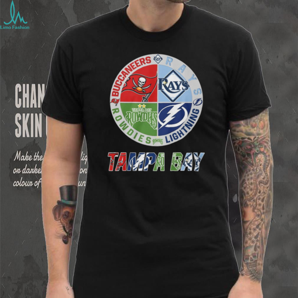 Tampa Bay Sports Fan Logo Circle Buccaneers Rays Rowdies Lightning T Shirt