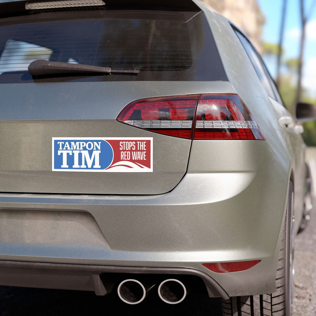 Tampon Tim Stops The Red Wave Car Bumper Magnet