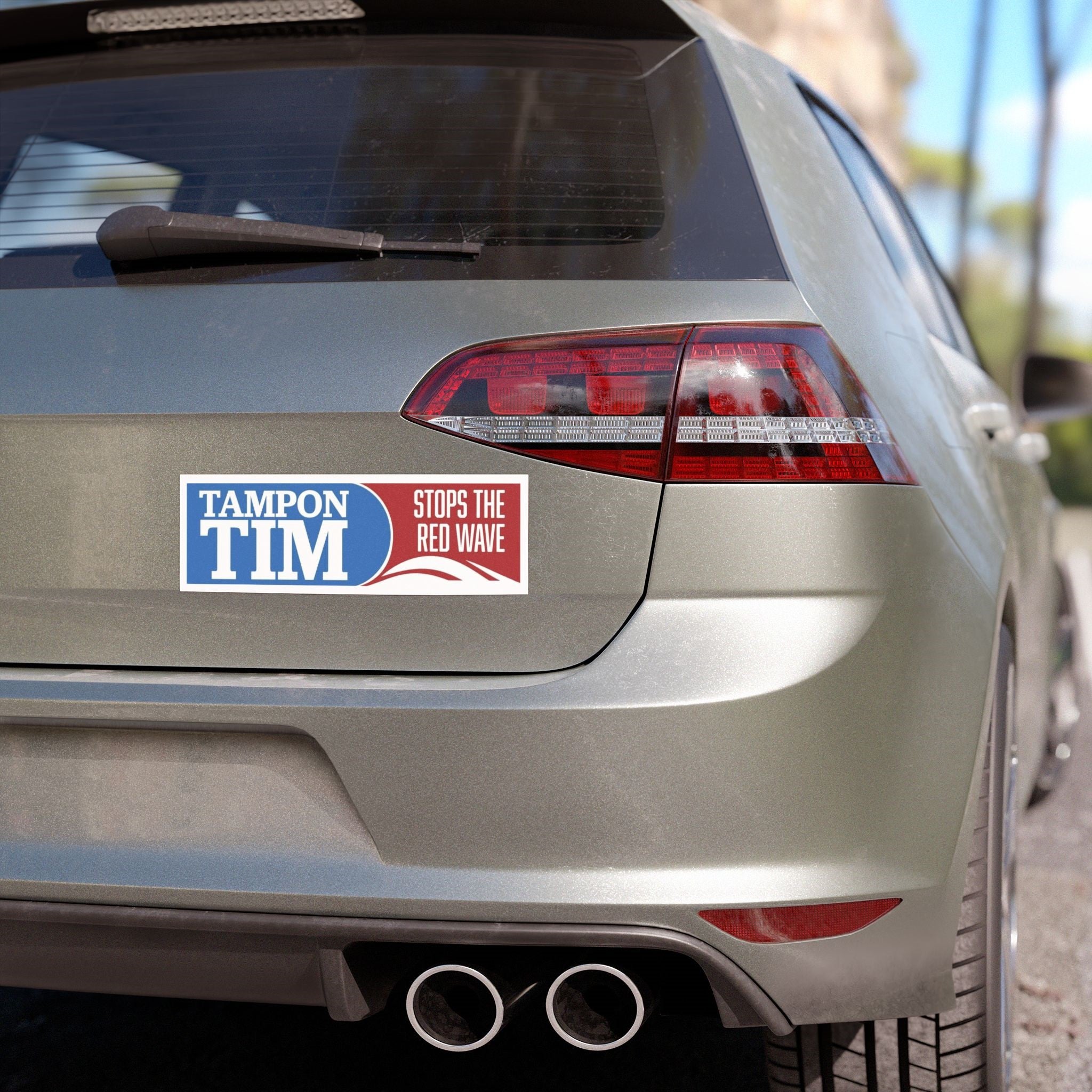 Tampon Tim Stops The Red Wave Car Bumper Magnet