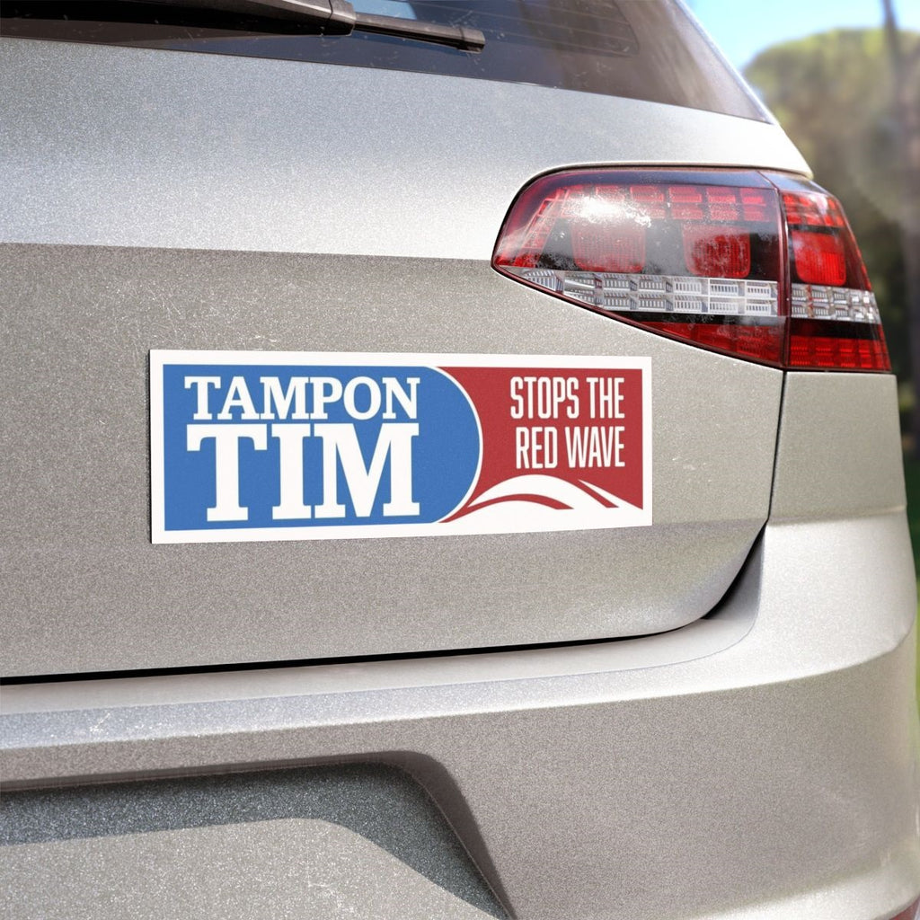 Tampon Tim Stops The Red Wave Car Bumper Magnet