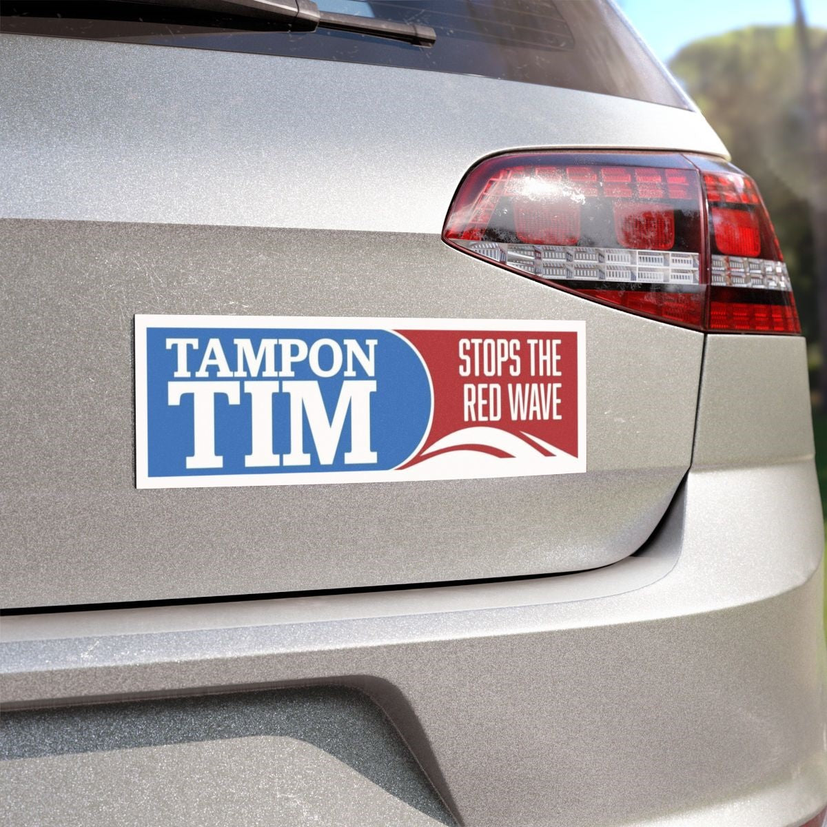 Tampon Tim Stops The Red Wave Car Bumper Magnet