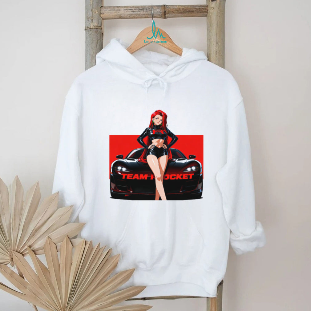 Team Rocket Jessie Anime Girl with Sports Car Graphic Tee